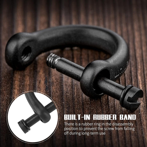 TISUR Key Ring with Screw Shackle?Black Key Rings Heavy Duty keyrings for keys,DIY Key Fob D Rings Keychain 2pcs (1/2'', Black/Titanium)...