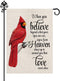 Cardinal Garden Flag Vertical Double Sided Farmhouse Burlap Yard Outdoor Decor 12.5x18 Inch-When you Believe Beyond What Your Eyes Can See Signs F...