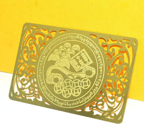 Feng Shui Wealth-Bringing Mongoose Gold Talisman Card W4124...