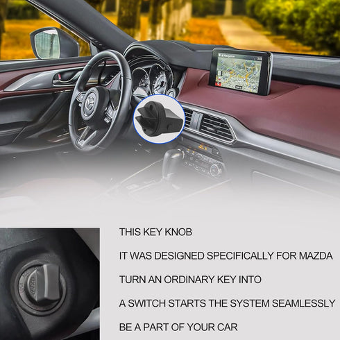 Ignition Key Knob Push Turn Switch Compatible with 2007-2015 Mazda CX-9 2006-2007 Mazda 6 2007-2011 CX7 Replaces# D461-66-141A-02 D6Y1-76-142 D461...