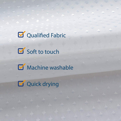 N&Y HOME Hotel Fabric Shower Curtain or Liner, Cloth Textured White Shower Curtain with Bottom Magnets, Machine Washable, 72 x 72 inches for Bathr...