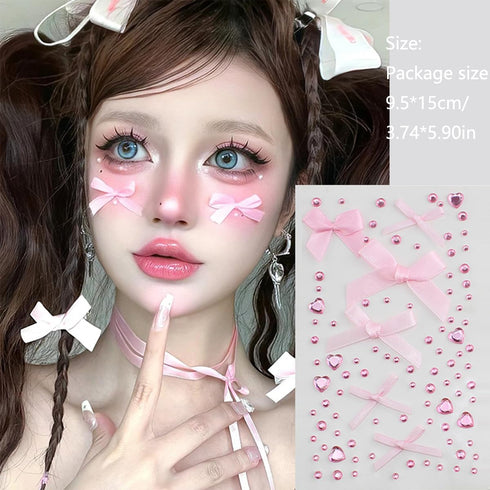 Glitter Rhinestones Pearl Butterfly Stickers for Eye Face Makeup Decoration Heart Star Gems Shiny Fairy Bow Butterflies Self Adhesive Body Hair Je...