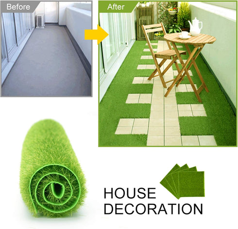 Estink Artificial Turf, Outdoor Carpet Synthetic Miniature Garden Ornament DIY Craft Rug Landscaping Artificial Lawn for DIY Micro Landscaping and...