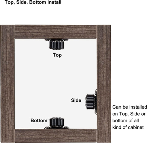 4 PCS Cabinet Latch Double Roller Catch Hardware for Cupboard Closet Kitchen Cabinet Door Latches and Catches, Black Nickel...