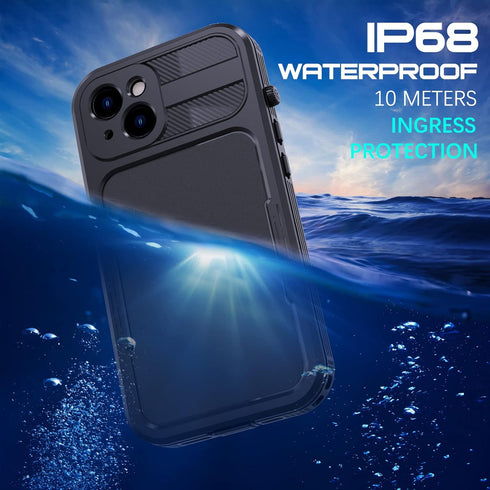 Magnetic for iPhone 14 Plus Waterproof Case Compatible with Mag-Safe Charging,Built-in Screen Protector Military Grade Drop Tested Rugged Shockpro...