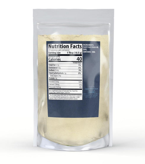 Unpretentious Buttermilk Powder, Made from Sweet Cream, Fine Powder, Cooking & Baking (8 Ounce)...