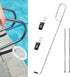 Swimming Pool Skimmer Basket Hook - Stainless Steel Skimmer Basket & Lid Removal Handle Tool with Pool Test Strip Clips for Debris Removal, Easily...