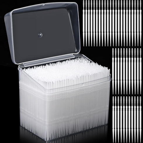 1100Pcs Dental Picks Plastic Toothpick Oral Hygiene 2 Way Interdental Brush Stick...