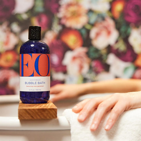 EO Bubble Bath, 12 Ounce (Pack of 1), Rose Geranium, Plant-Based, Botanical Extracts...