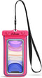 CaliCase Universal Waterproof Floating Phone Pouch - IPX8 Waterproof Floating Phone Case with Lanyard for iPhone X-15/ S20-S24/ Pixel 1-8 - Pink G...