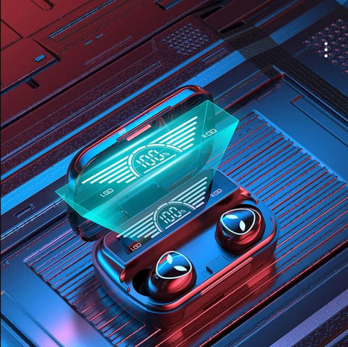 Damix Wireless Earbuds Bluetooth Headphones Water Repellent for iOS/Android & Laptop with Bluetooth BT 5.2 Noice Cancellation LED Light & Display ...