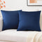 Mixhug Set of 2 Cozy Velvet Square Decorative Throw Pillow Covers for Couch and Bed, Navy Blue, 18 x 18 Inches...