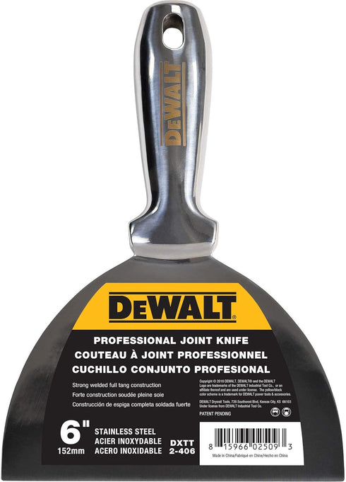 DEWALT 2-406 6" Stainless Steel Grout Knife - High Quality Polished Metal Blade...
