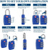 TSA Luggage Locks (4Pack) - 3 Digit Combination Padlocks - Approved Travel Lock for Suitcases & Baggage (Dark Blue)...