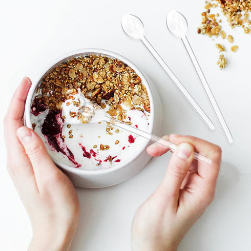 DOITOOL 6Pcs Clear Glass Espresso Spoons Teaspoons, Glass Stirring Spoons Coffee Mixing Spoons Coffee Tea Stirrers for Home Bar Party, 5.58...