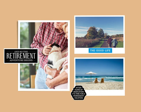 Retirement Stickers for Scrapbooking - Happy Retirement Scrapbook Stickers with Officially Retired Themed Design - Retirement Scrapbooking Sticker...