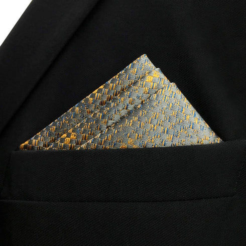 SHLAX&WING Silk Pocket Square for Men Bronze 12.6 inches Large Wedding Party...