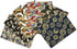 Japanese Fabric,Asian Fabric Squares 6 PCS,6 Different Black Japanese Wrapping Cloth Fish Floral Red Crowned Crane Patterned Fabric Bundles 19.6 x...