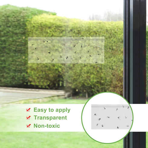 35 XL Pack Window Fly Traps, Fruit Fly Traps for Indoors, Fly Paper Sticky Strips, Fly Traps for Indoors Clear...