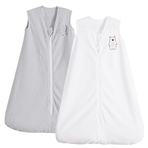 PHF Soft Micro-Fleece Baby Sleep Sack, 6-12 Months Warm Baby Wearable Blanket, 2-Way Zipper Sleeping Bags, 2 Pack Comfy Toddler Sleeping Sack for ...