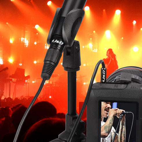 J&D XLR to 3.5mm Microphone Cable, PVC Shelled XLR Female to 3.5mm 1/8 inch TRS Male Balanced Cable - 3 Feet for DSLR Camera, Computer Sound Card...