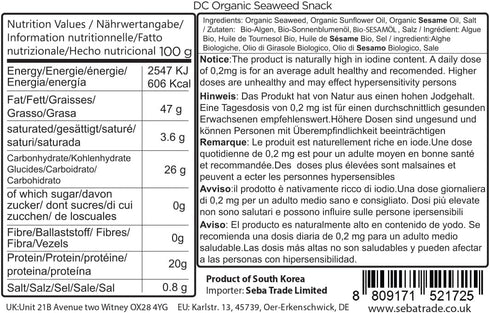 Organic DAECHUN(Choi's1) Seaweed Snacks, 20 Pack, Original, Product of Korea Premium Great...