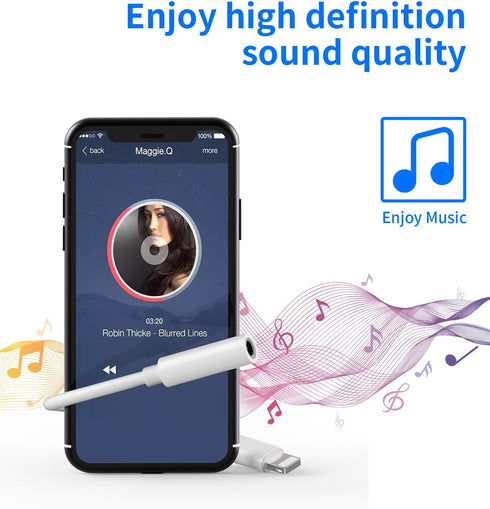 2Pack,Headphone Adapter Dongle to 3.5 mm Jack Earphone Audio Aux Connector for iPhone 12/11/XS/X/8/7/pro/xr/SE/MAX/PLUS Support All iOS Lightning ...