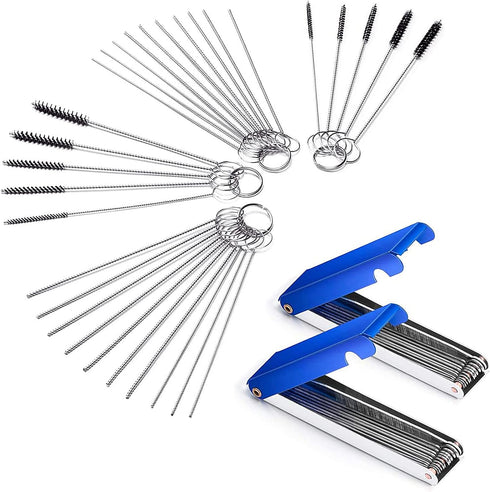 Set of 4 Carburetor Carbon Dirt Jet Remove Cleaner 26 Cleaning Wires Set + 20 Cleaning Needles + 10 Nylon Brushes Tool Kit for Motorcycle ATV Mope...