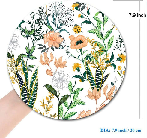 Mouse Pad, Beautiful Floral Round Mouse Pad, Waterproof Circular Small Mouse Pads with Designs, Non-Slip Rubber MousePads for Office Home Laptop T...