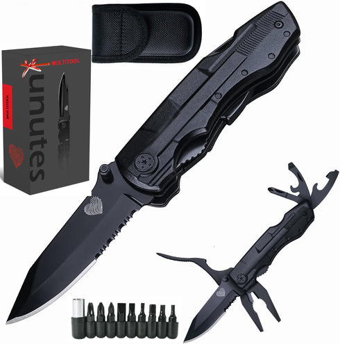 14 in 1 Multitool Pocket Knife Set for Men, Tactical Multi Tool Plier with Nylon Sheath for Outdoor, Camping, Survival, Dad, Boyfriend, Husband Gi...
