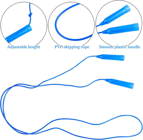 Elcoho 15 Pack Colorful Kids Jump Rope Set Adjustable Plastic Kids Jump Rope Skipping Rope Outdoor Jump Ropes Great Party Favor...