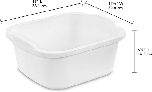 Tribello Plastic Wash Tub Dishpan Basin and Foot Bath for Soaking Feet, Laundry Hand Wash Bucket, Dish Pans for Washing and Storage Cleaning Suppl...