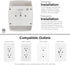 GE 6-Outlet Extender Wall Tap, 2 Pack, Grounded Adapter, Charging Station, 3-Prong, Secure Install, UL Listed, White, 46852...