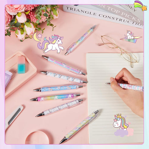 8 Pcs Ballpoint Pens for Women and Girls 1.00 mm Cute Writing Pens Black Ink Fancy Pens Fine Point Smooth Writing Pens for Journaling, Aesthetic S...