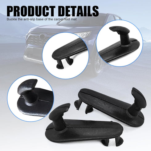 4 PCS Car Interior Carpet Floor Mat Fixing Buckle Kit, Anti-slip Base Fixing Hook Clip, Cargo Mat Stabilizing Fastener Replacement, Compatible wit...