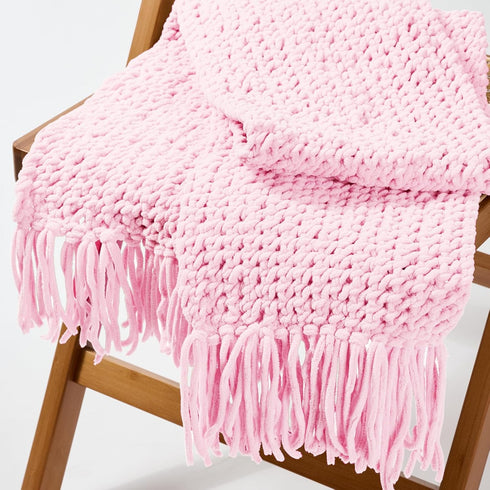 Blanket Yarn 100g/3.5oz - Pink Chenille Yarn 6 Super Bulky - 72 Yards - Knitting, Crocheting & Crafts Chunky Yarn......