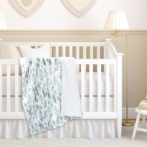 Baby Blanket Green Leaf, Soft Warm Baby Blanket for Girl and Boy, Toddler Baby Newborn Plush Dot Security Blanket for Nursery Stroller Infant Crib...