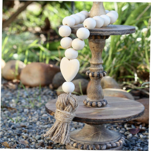 Garneck Wood Bead Garland,Farmhouse Tassels Beads, Rustic Country Decor Prayer Beads for Home Door Knob Christmas Decoration...