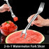 2-in-1 Multifunctional Watermelon Fork Slicer Cutter Stainless Steel Dual Head Fruit Forks Slicer Knife for Kitchen Gadget (1Pcs)...