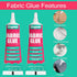 Fabric Glue, Permanent Clear Washable Clothing Glue for All Fabrics, Cotton, Flannel, Denim, Polyester, Doll Repair, 24 Hours Dry and Waterproof. ...