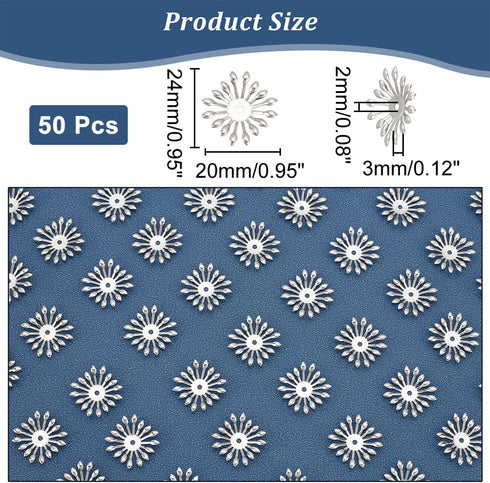 UNICRAFTALE 50pcs Multi-Petal Flower Bead Caps - Stainless Steel, Small Hole Cones End Caps for DIY Jewelry Making and Crafting - 24x24x3mm, Hole ...