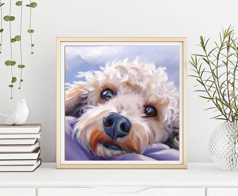 Diymood DIY 5D Diamond Painting Kits for Adults Dog Puppy - Diamond Art Kits for Adults Animal | Full Drill Round | Crystal Mosaic Picture | Begin...