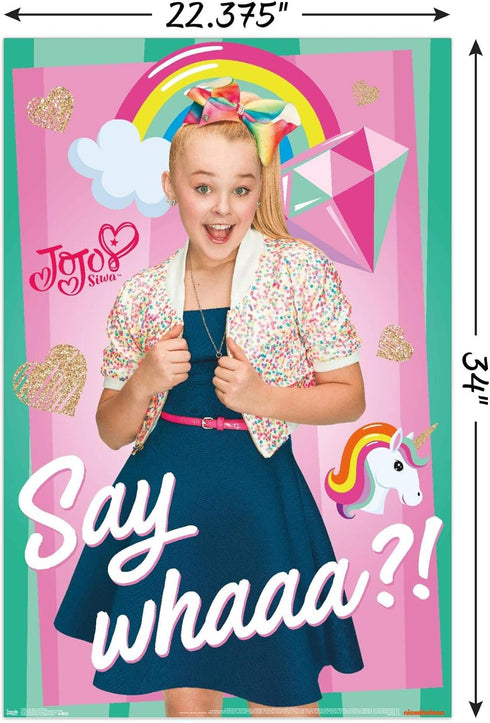 Trends International JoJo Siwa - Say Whaa Wall Poster, 22.375" x 34", Poster & Mount Bundle...