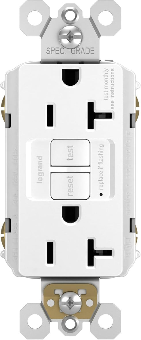 Legrand radiant 2097WCCD12 20 Amp GFCI Self Test Decorator Duplex Outlet, White (1 Count)......