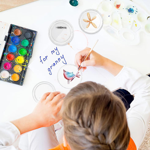 10 Pcs Blank Button Pins 2.9 inch DIY Button Pins Make Your Own Buttons Custom Button Pins with Pins Clear Picture Buttons Badges Kit for Crafts C...