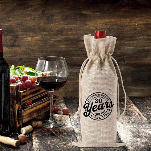 YUANHAO 30th Birthday Wine Bag, 30th Birthday Gifts for Her Him, 30th Birthday Decorations for Her, Cheers And Beers to 30 Years Wine Bag...
