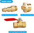 2PCS Brass RV Winterize Blowout Adapter, 1/4 Inch Male Quick Connecting Plug &3/4 inch Male GHT Thread &1/4 Inch Ball Valve with 2 Pcs Washers for...