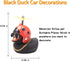 wonuu Rubber Duck Car Decorations Black Duck Car Dashboard Ornaments with Propeller Helmet for Adults (Beatle)...