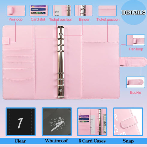 100 Envelopes Money Saving Challenge Binder, A5 Money Saving Challenge Book with Cash Envelopes, Savings Challenges Budget Book Binder to Save $5,...