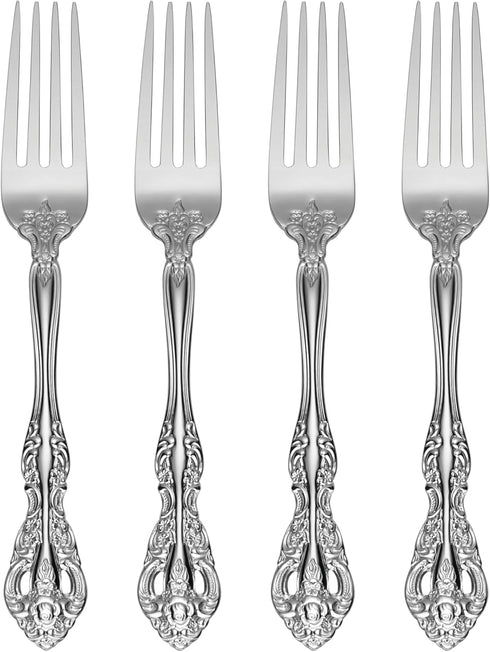 Oneida Michelangelo Fine Flatware Dinner Fork, Set of 4 , 18/10 Stainless Steel, Silverware Set, Dishwasher Safe...